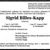 Billes Sigrid 1950-2000 Todesanzeige